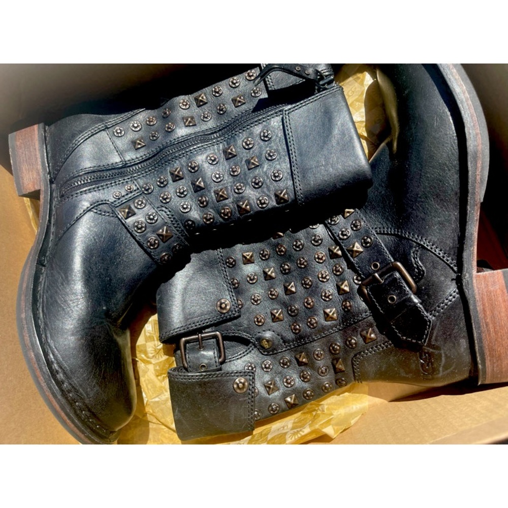 UGG size 8 black leather studded boots